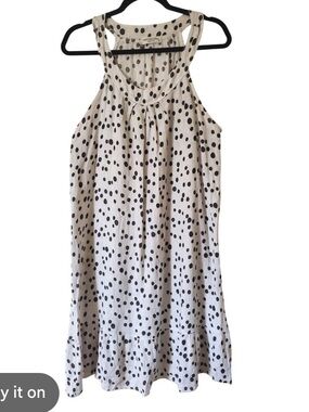 Polka Dot A-Line Sundress Skirt in Cream and Black by Terzo Millennio
